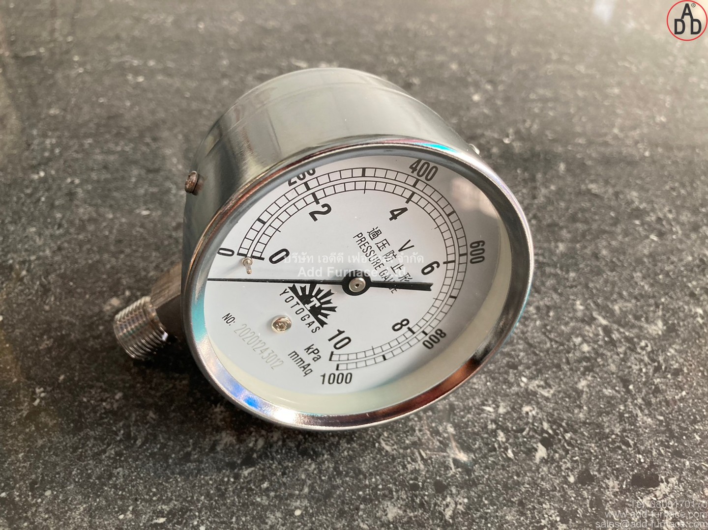 YOTOGAS PRESSURE GAUGE 0-10kPa(15)